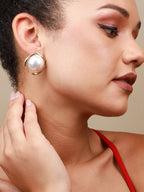 Haute Sauce The Victorian-Pearl Stud Earrings - Pearl White