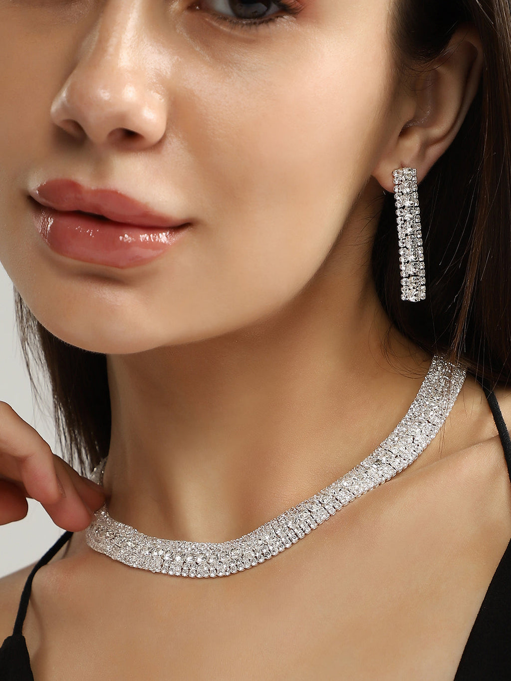 Haute Sauce The All-Over-Bling Jewellery Set - Crystal Silver