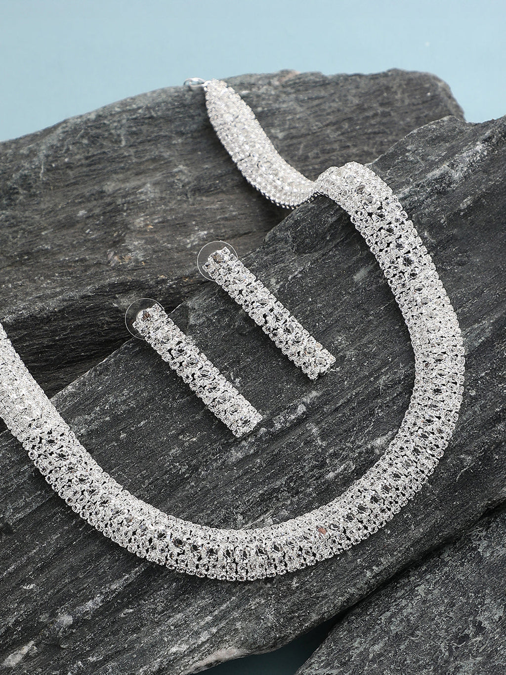 Haute Sauce The All-Over-Bling Jewellery Set - Crystal Silver