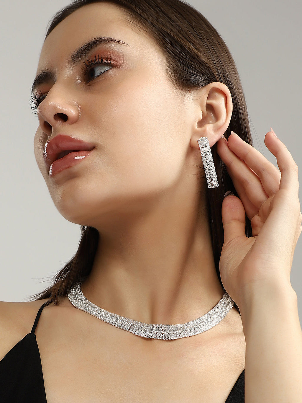 Haute Sauce The All-Over-Bling Jewellery Set - Crystal Silver