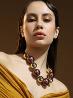 Haute Sauce The Noel Statement Necklace - Sangria Red