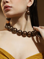 Haute Sauce The Cacao Jewellery Set - Chocolate Brown