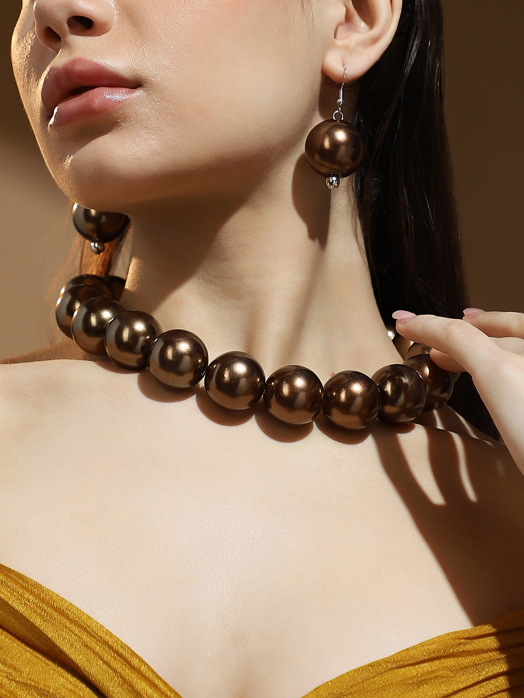 Haute Sauce The Cacao Jewellery Set - Chocolate Brown