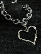 Haute Sauce The Coeur-Chain Statement Necklace - Metallic Silver