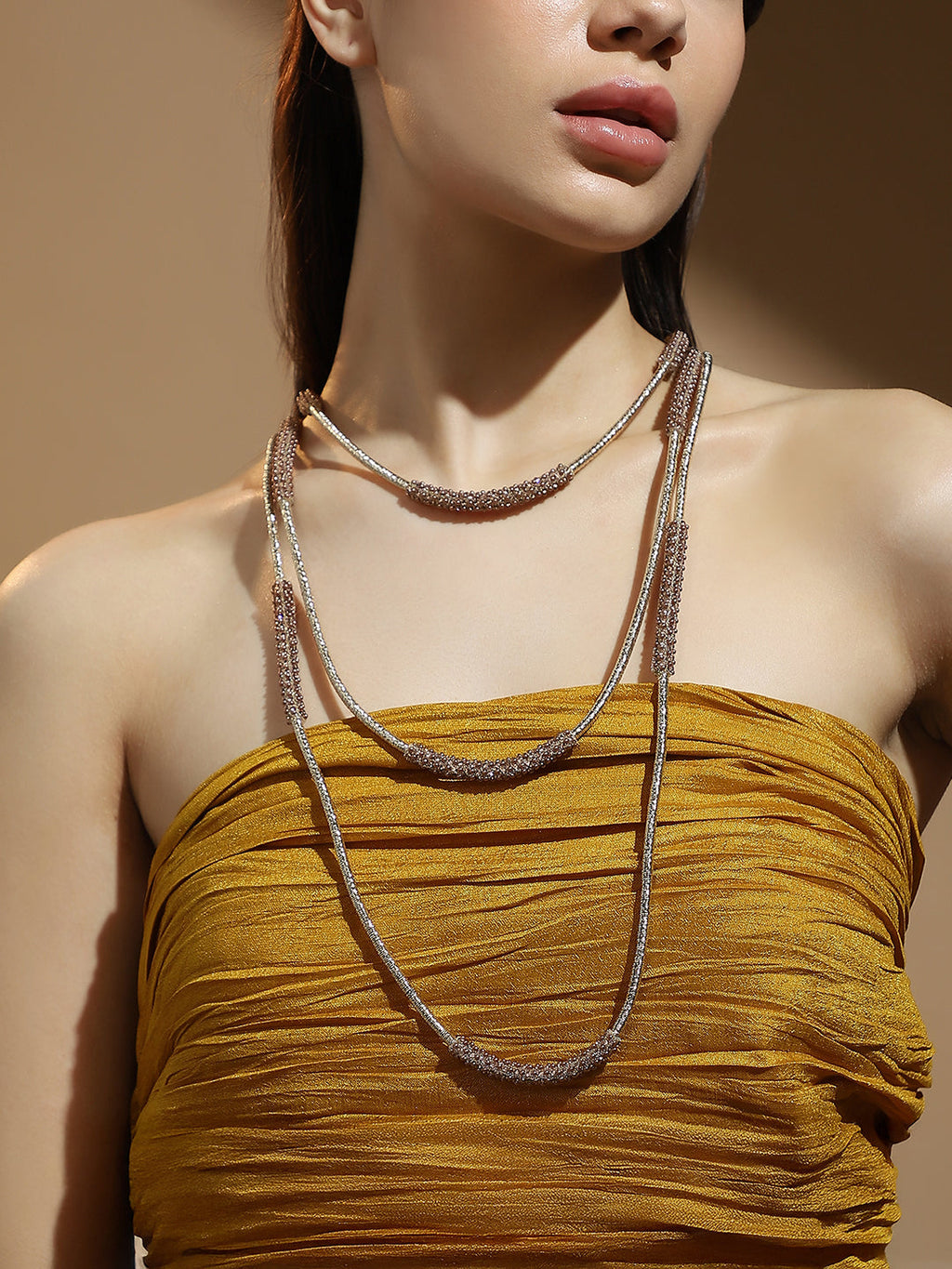 Haute Sauce The Bling-Block Multi-Layer Necklace - Antique Gold