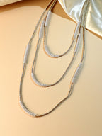The Bling-Block Multi-Layer Necklace - Crystal Silver