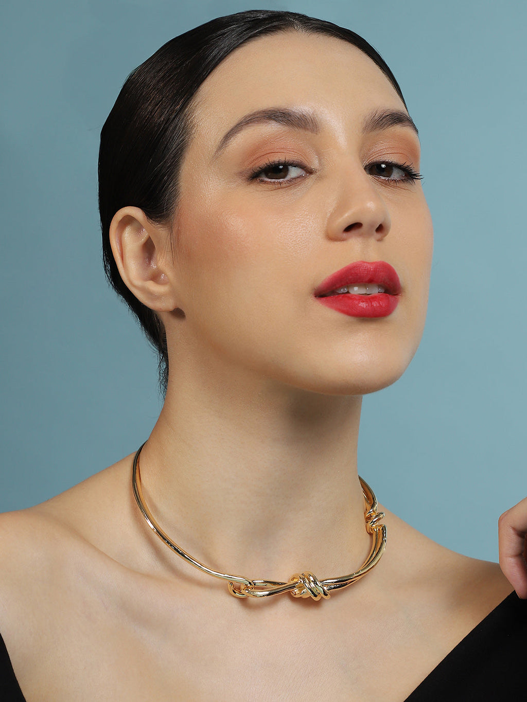 Haute Sauce Women's The Knotted-Bar Collar Necklace - California Gold
