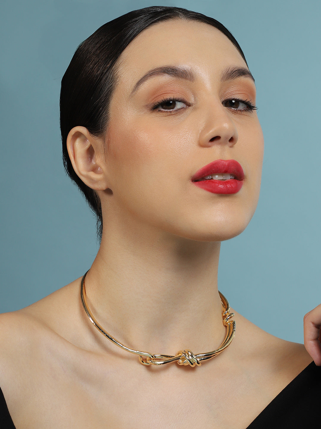 Haute Sauce Women's The Knotted-Bar Collar Necklace - California Gold