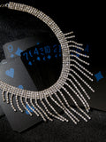 The Bling-Drip Choker Necklace - Crystal Silver