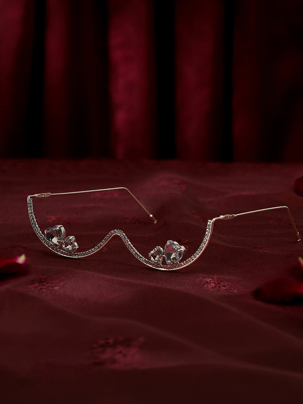 The Aurora Crystal Eyewear Chain - Silver
