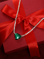 Haute Sauce Women's Cristal-Coeur Collar Necklace - Emerald Green