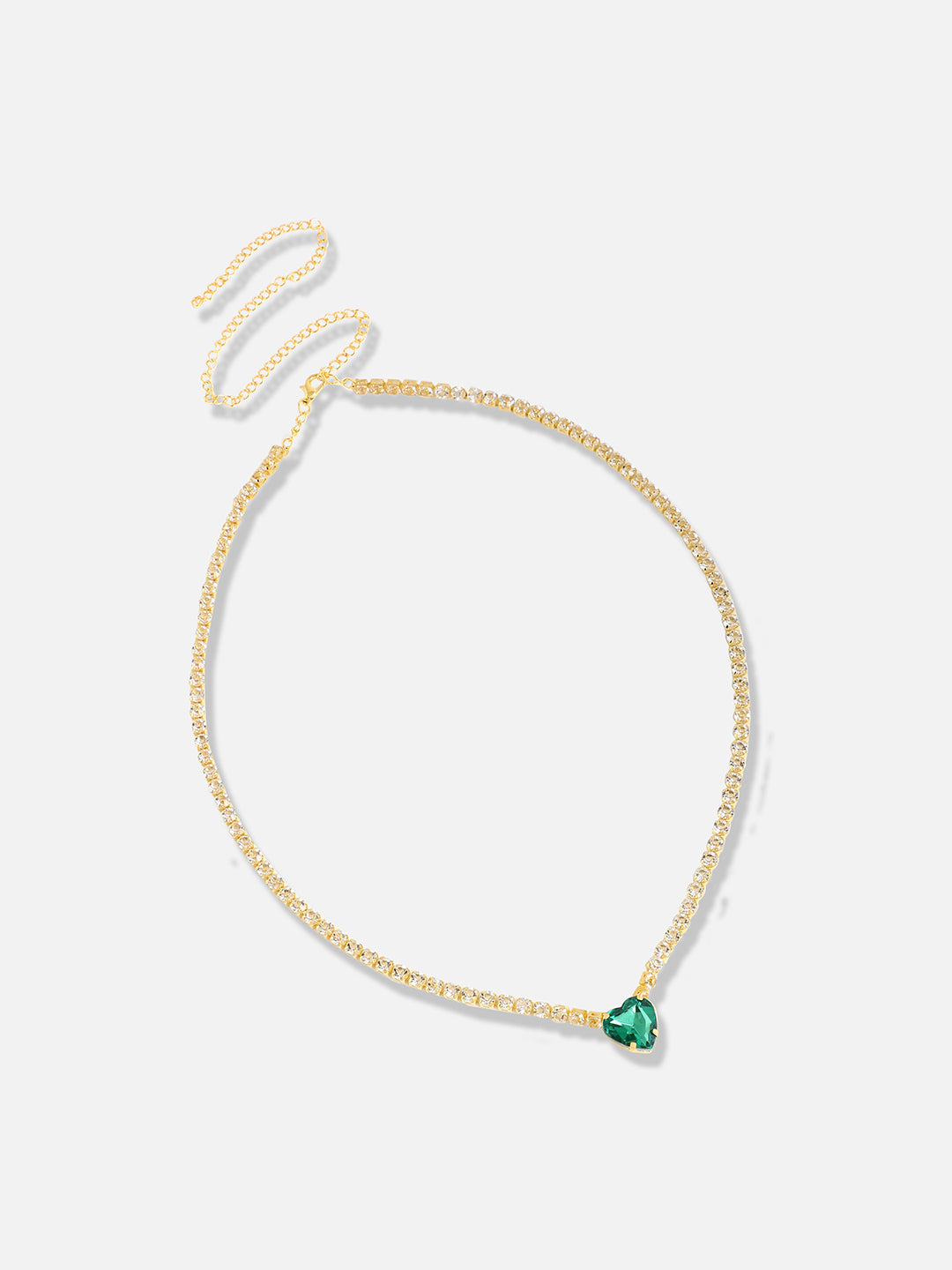 Haute Sauce Women's Cristal-Coeur Collar Necklace - Emerald Green