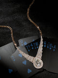 Haute Sauce The Teardrop-Bling Statement Necklace - Crystal Silver