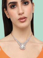 Haute Sauce The Teardrop-Bling Statement Necklace - Crystal Silver