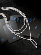 The Twisted-Bling Mult-Layer Necklace - Crystal Silver