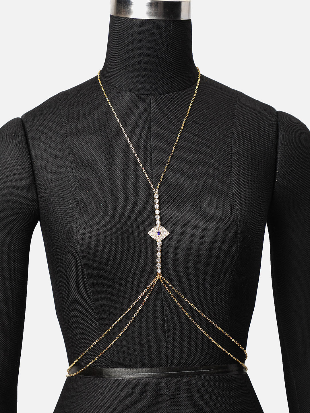 Haute Sauce Sohi Eccentric Party Fancied Gem Studded Gold Plated Body Chain