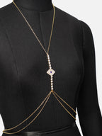 Haute Sauce Sohi Eccentric Party Fancied Gem Studded Gold Plated Body Chain