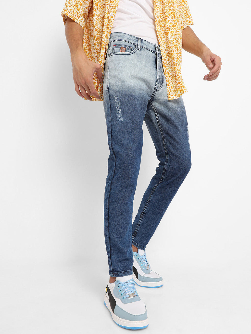 Campus Sutra Contrast Ombre Denim Jeans