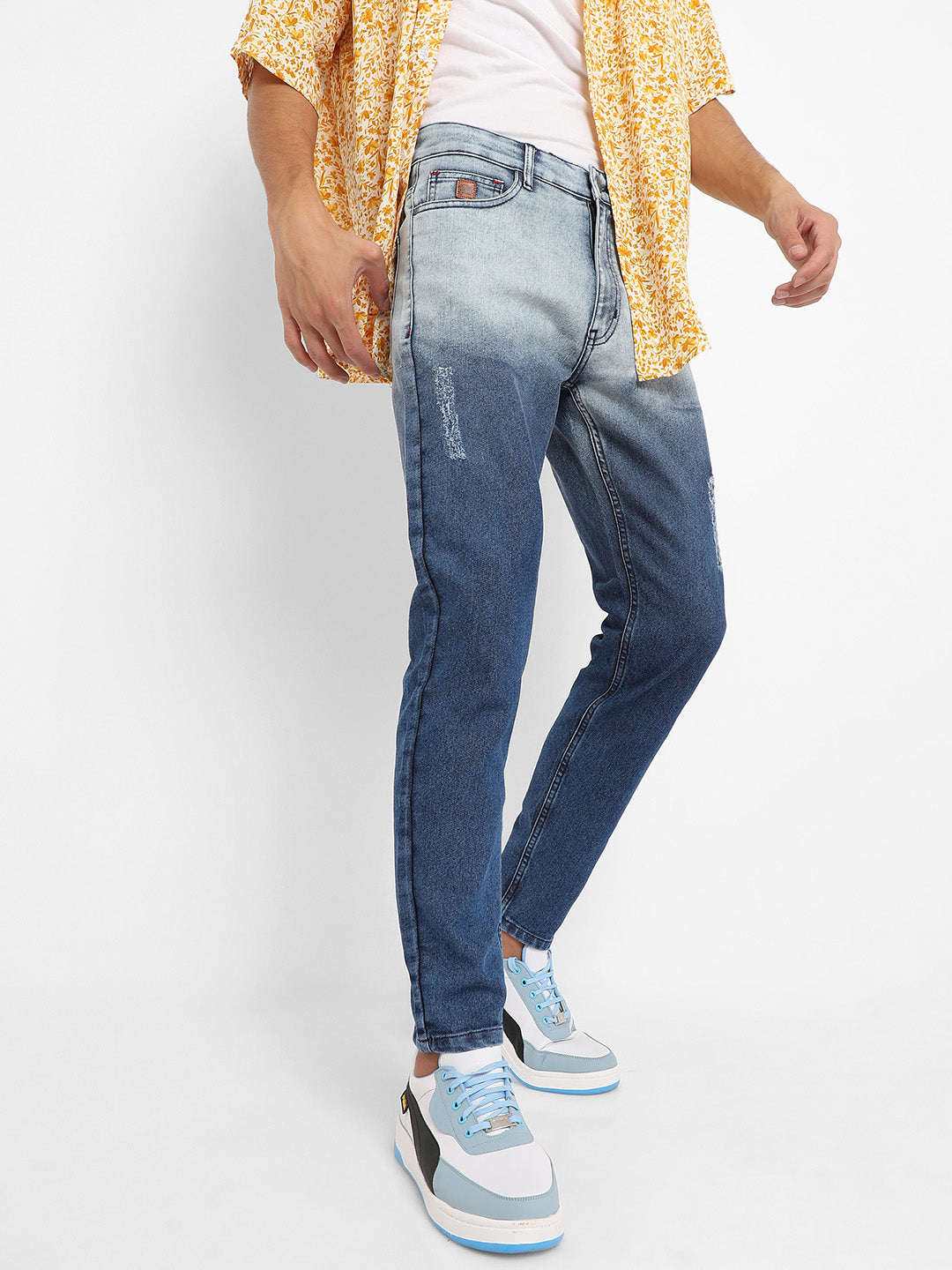 Campus Sutra Contrast Ombre Denim Jeans