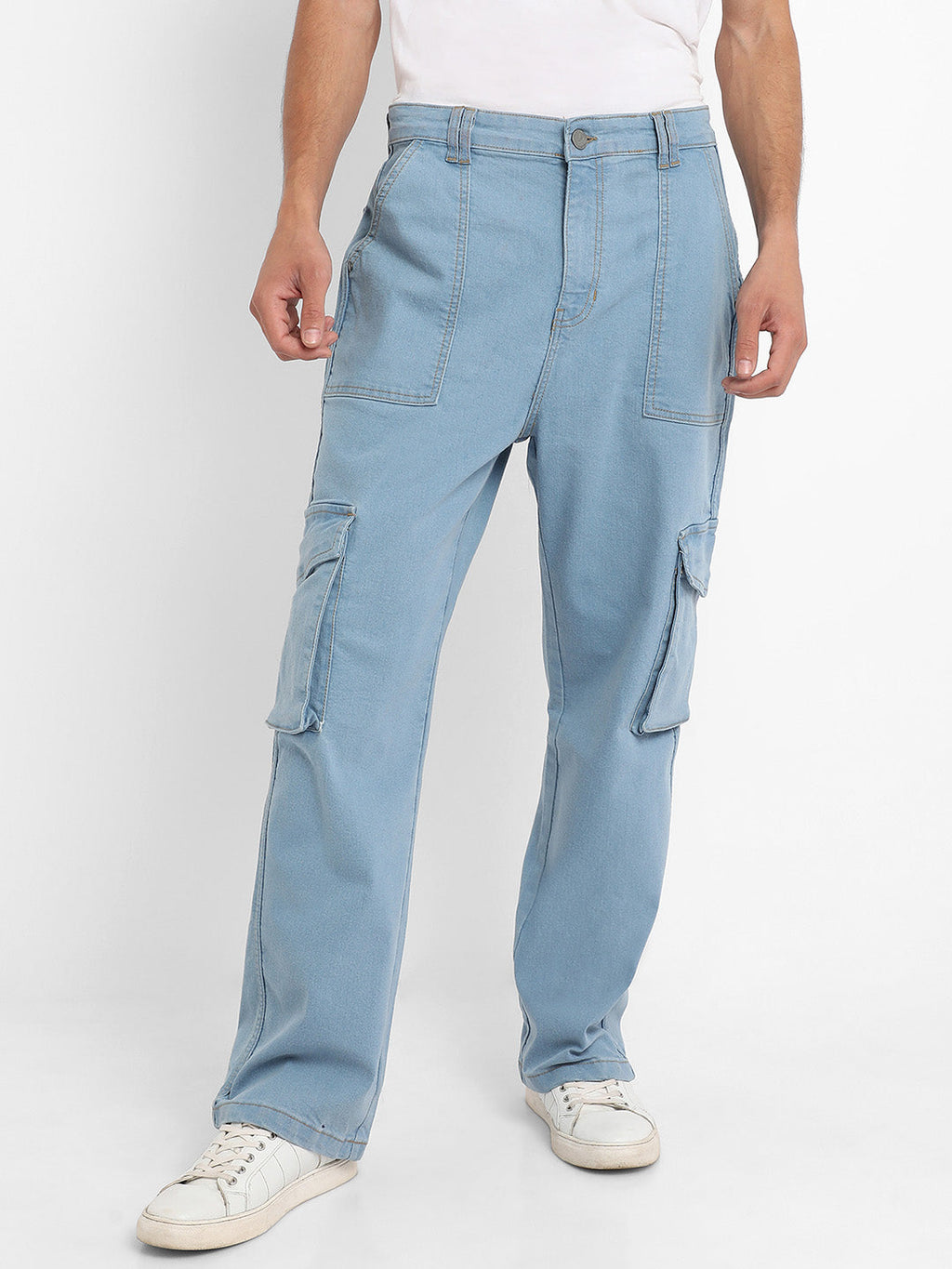 Campus Sutra Utility Cargo Denim Jeans