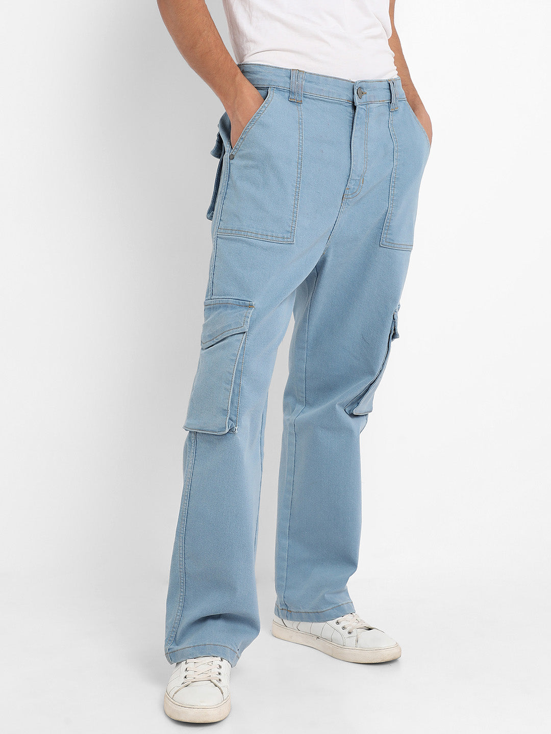 Campus Sutra Utility Cargo Denim Jeans