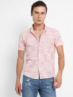 Campus Sutra Textured Horizontal Striped Shirt