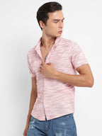 Campus Sutra Textured Horizontal Striped Shirt