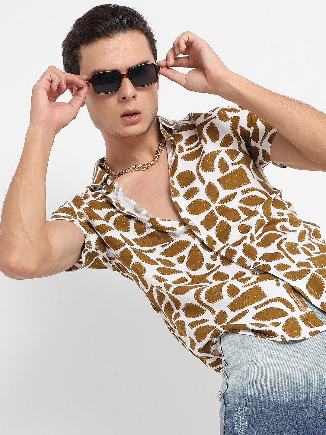 Campus Sutra Contrast Block Shirt