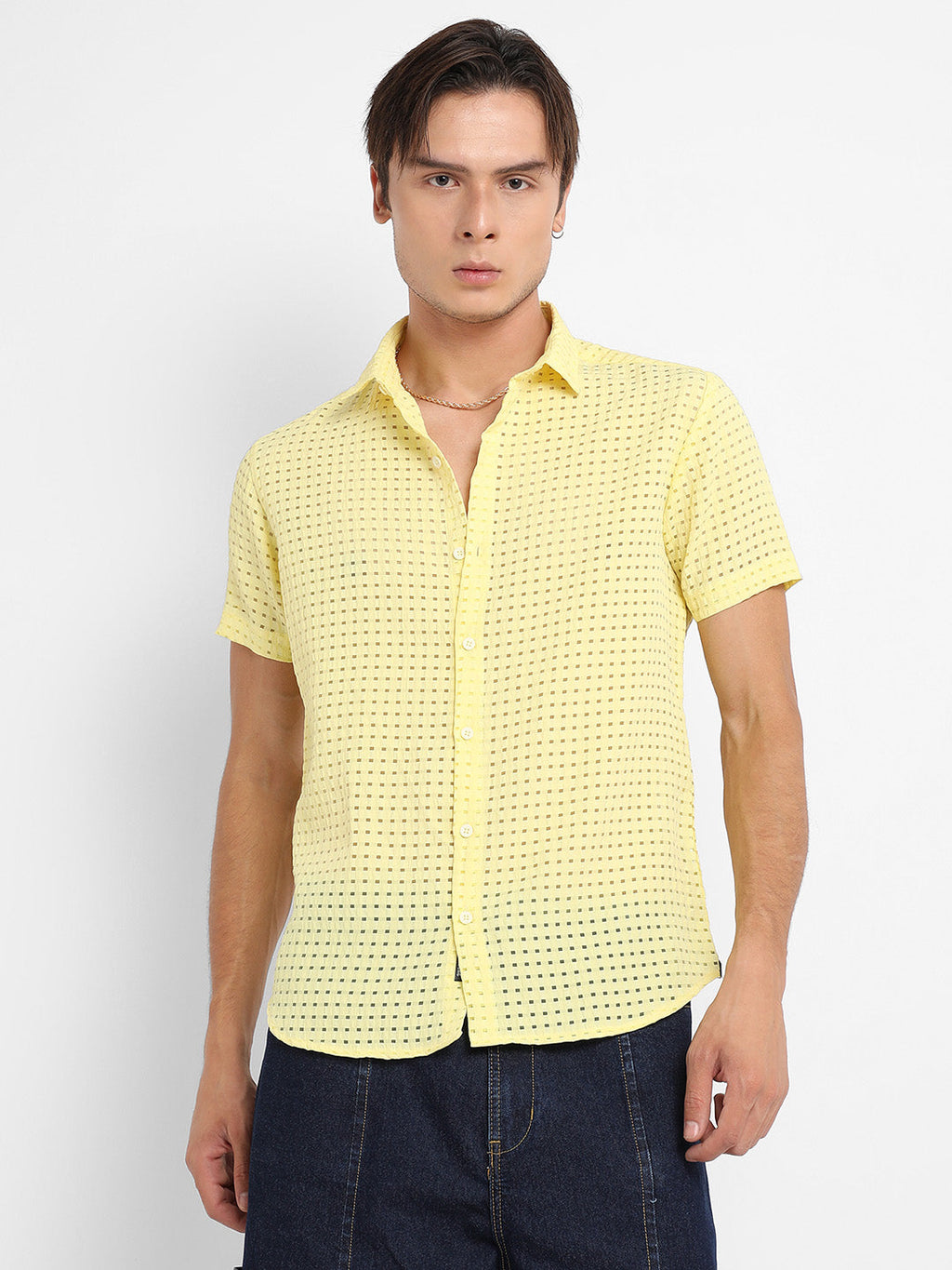 Campus Sutra See-Through Square Shirt