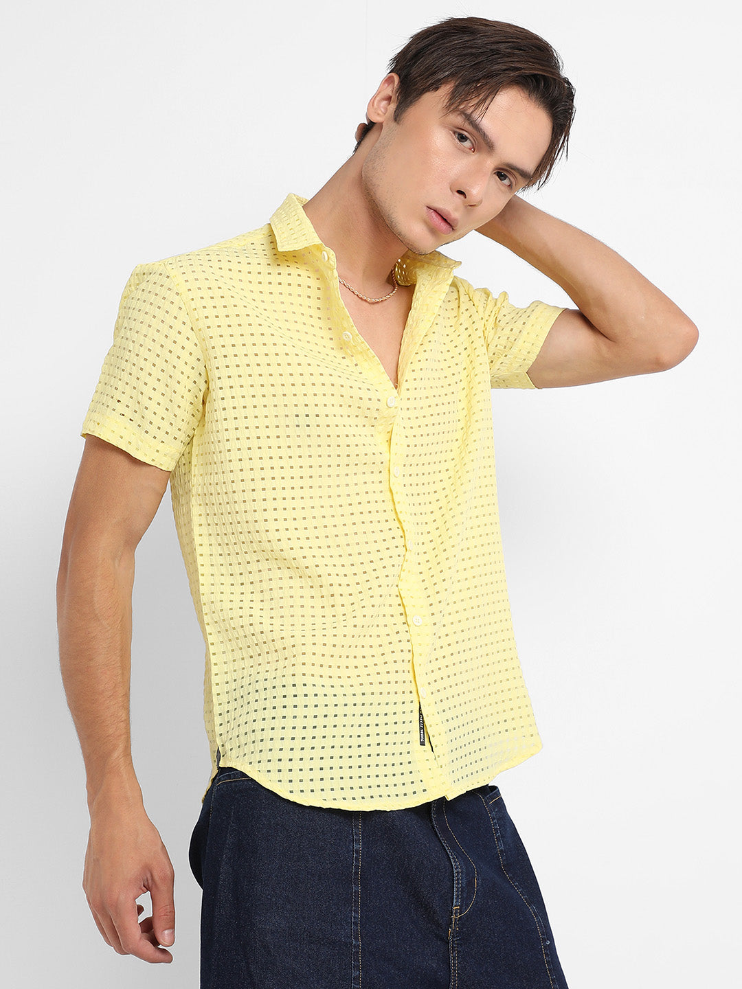 Campus Sutra See-Through Square Shirt