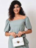 Textured Treasure White Mini Bag