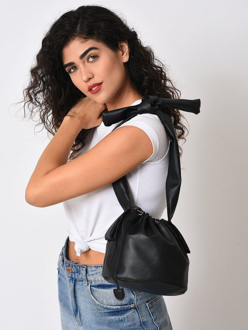 Becca Black Bucket Bag