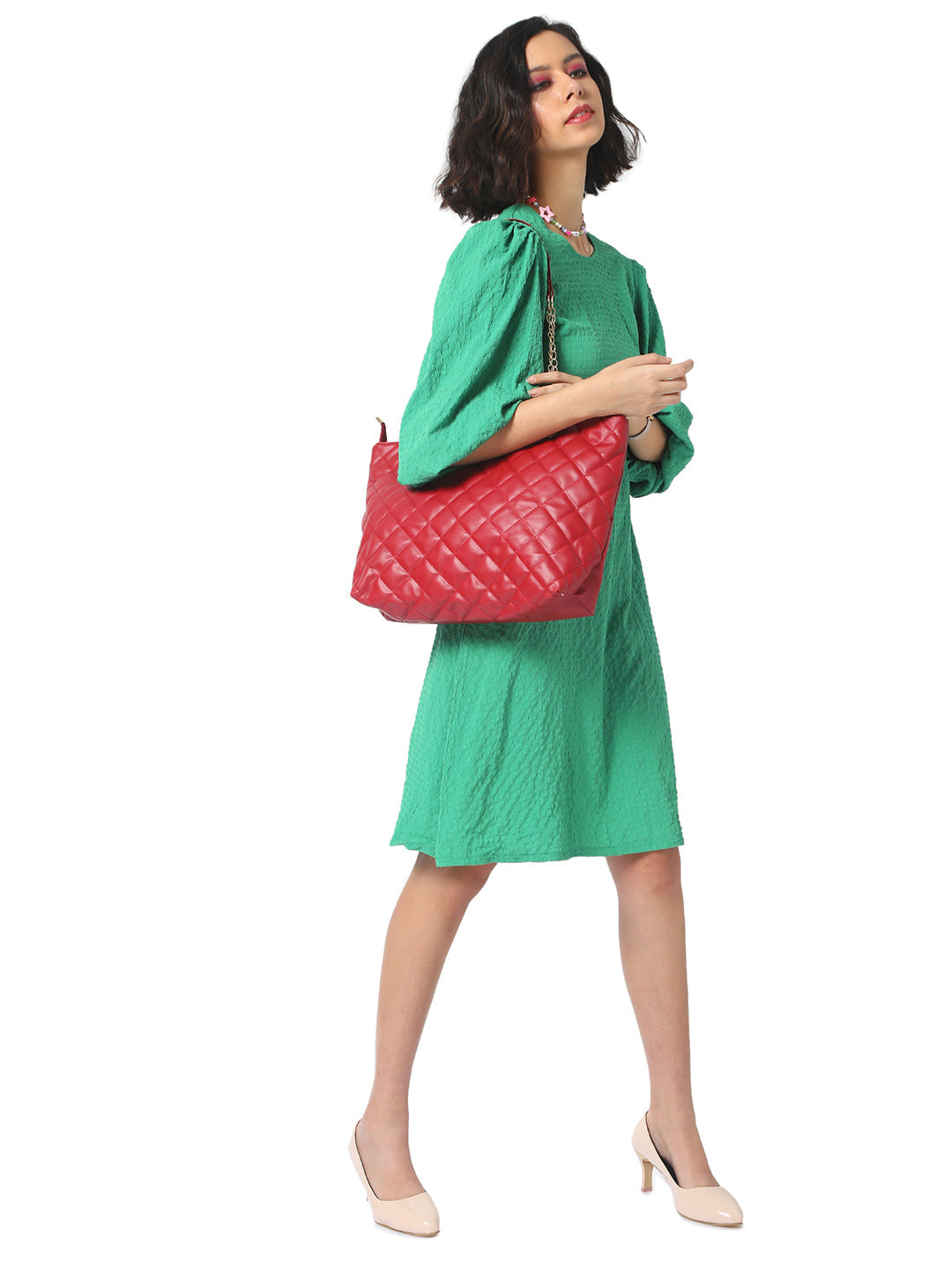 Timeless Texture Red Tote Bag
