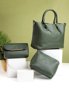 Haute Sauce Daphne Green HandBag With Pouch Set
