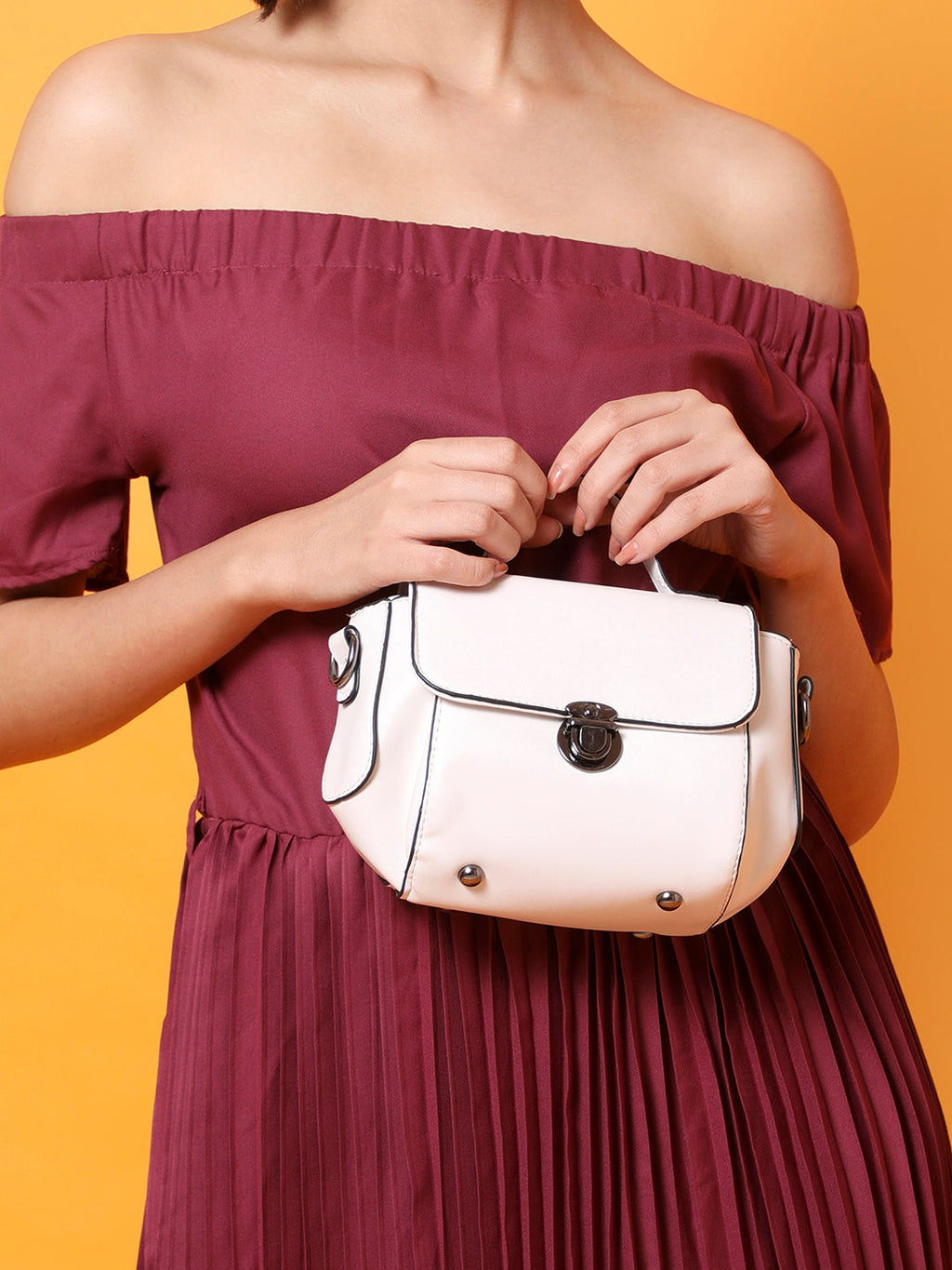 Haute Sauce Classy Companion White Cross Body Bag