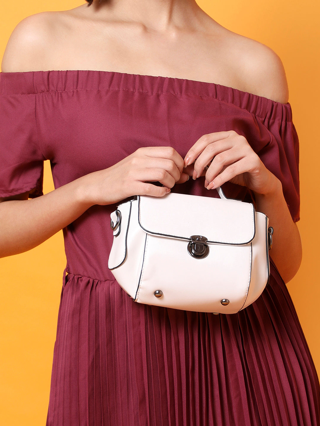 Haute Sauce Classy Companion White Cross Body Bag
