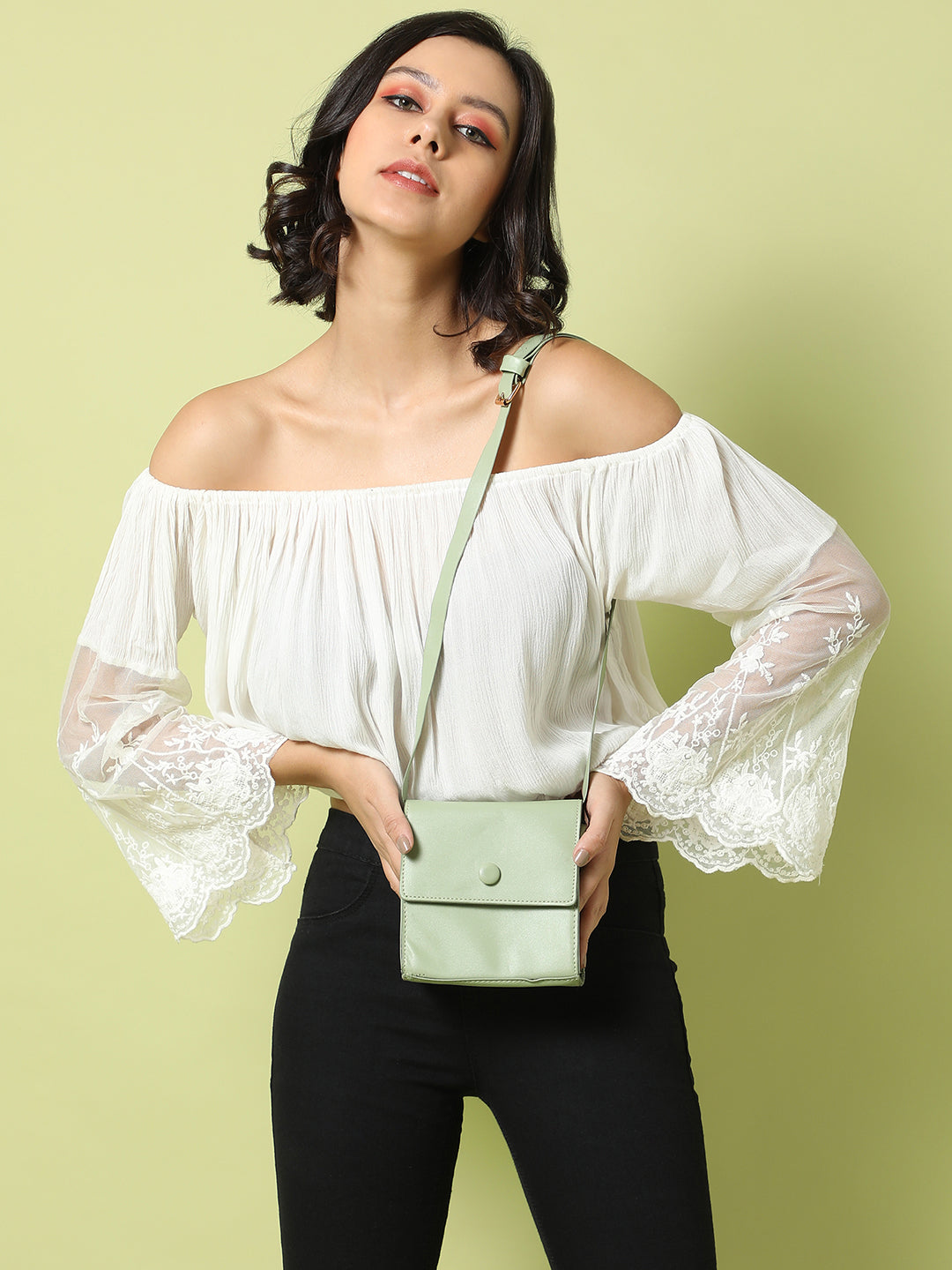 Haute Sauce Galina Green Cross Body Bag