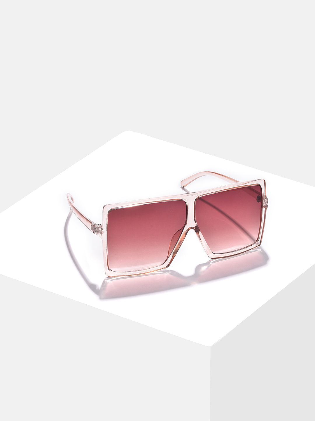Brown Lens Pink Oversized Sunglasses