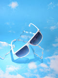 Purple Lens White Wayfarer Sunglasses