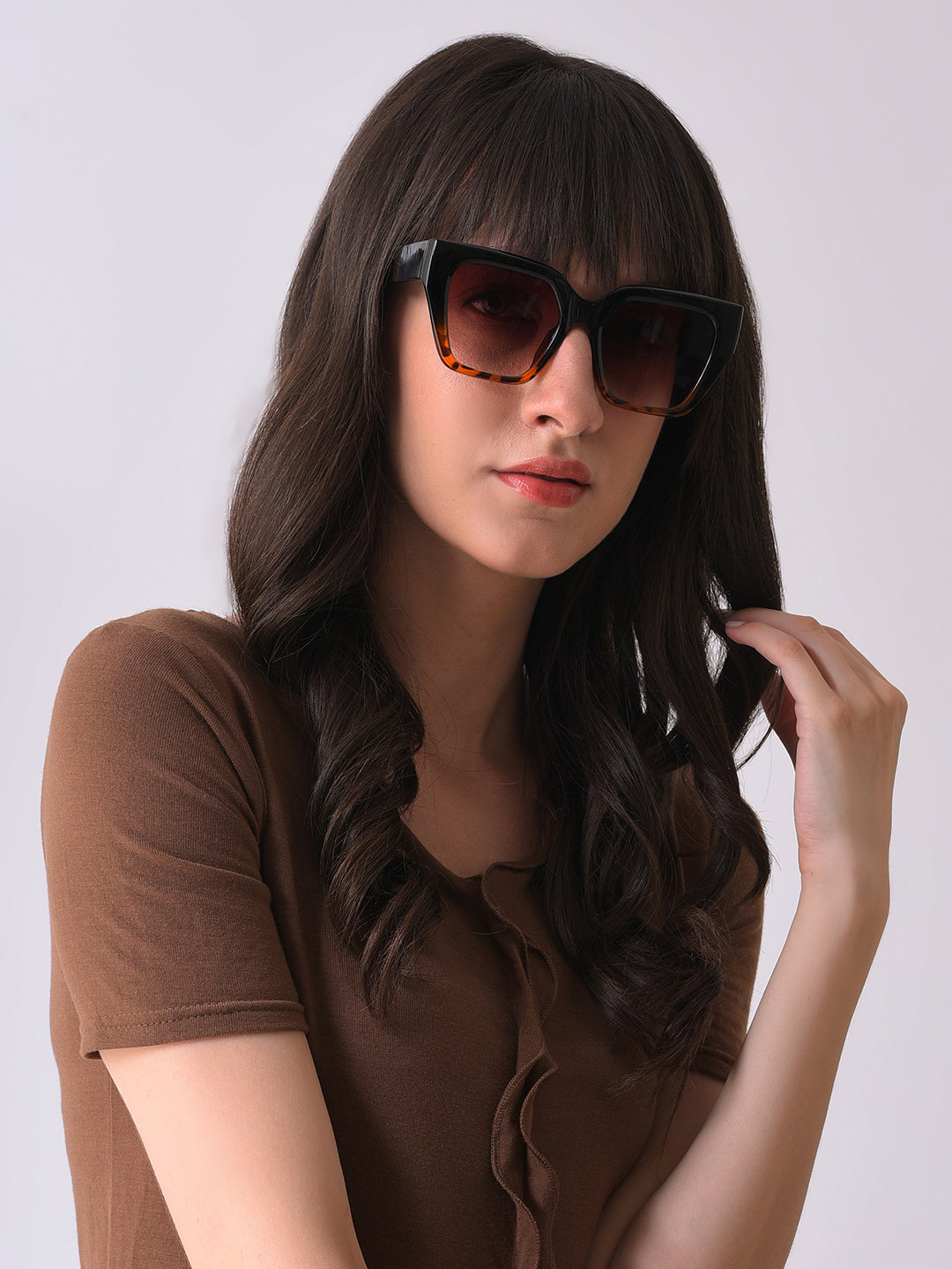 Brown Lens Black Butterfly Sunglasses