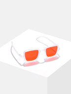 Orange Lens White Wayfarer Sunglasses