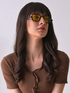 Yellow Lens Black Wayfarer Sunglasses