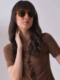 Black Lens Yellow Aviator Sunglasses