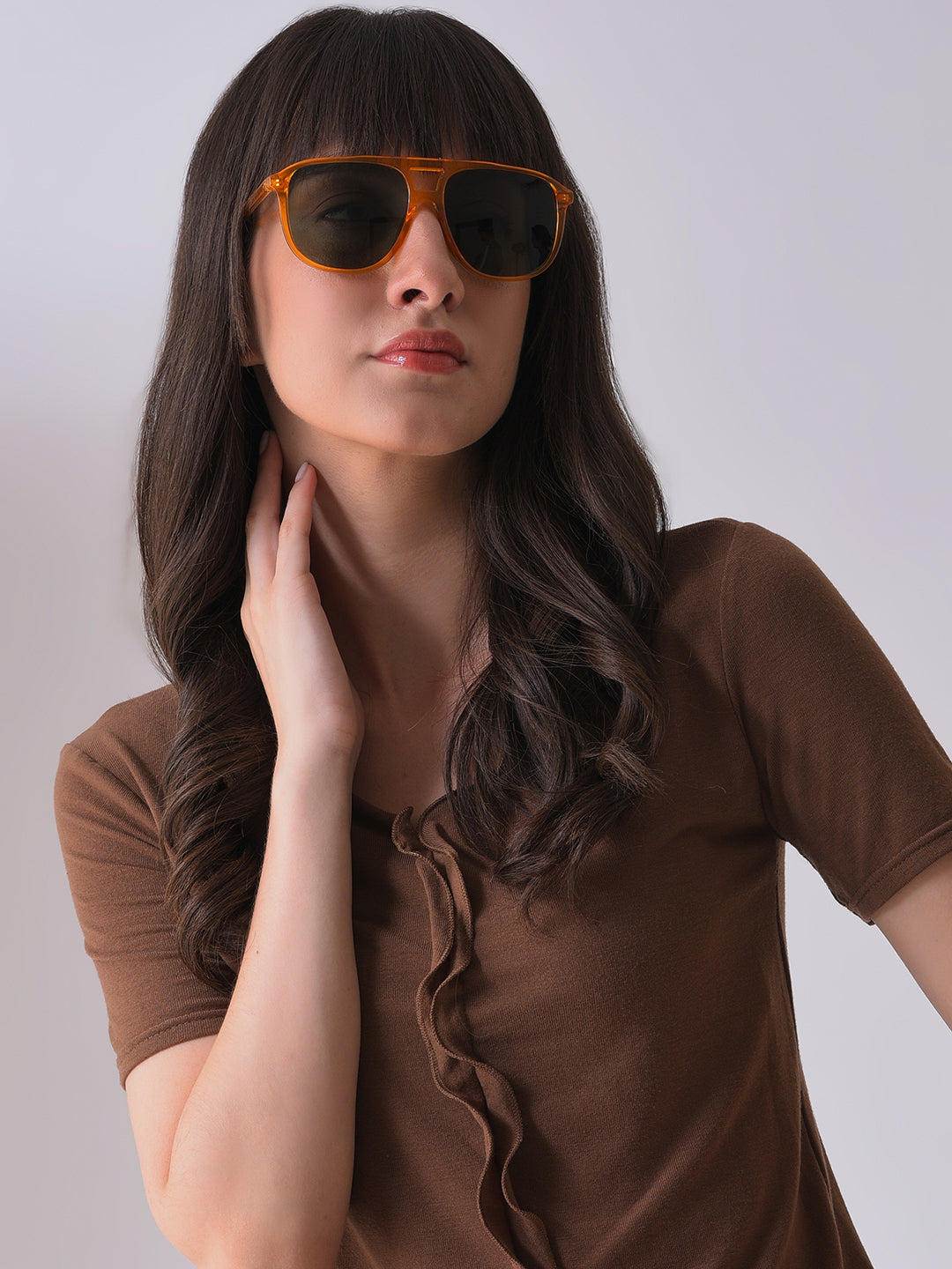 Black Lens Yellow Aviator Sunglasses