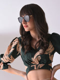 Black Lens Gold-Toned Butterfly Sunglasses
