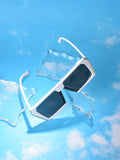 Black Lens White Oversized Sunglasses
