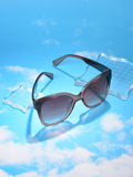 Black Lens Brown Butterfly Sunglasses