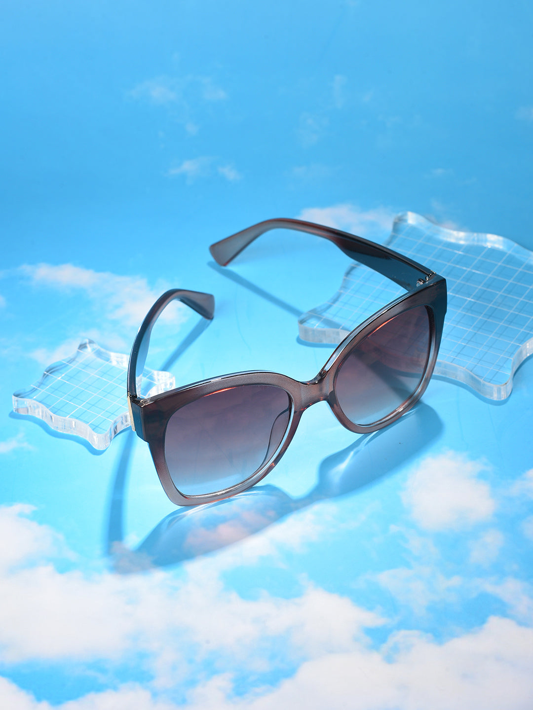 Black Lens Brown Butterfly Sunglasses