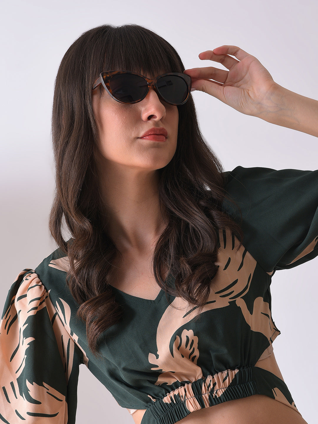 Black Lens Brown Cateye Sunglasses