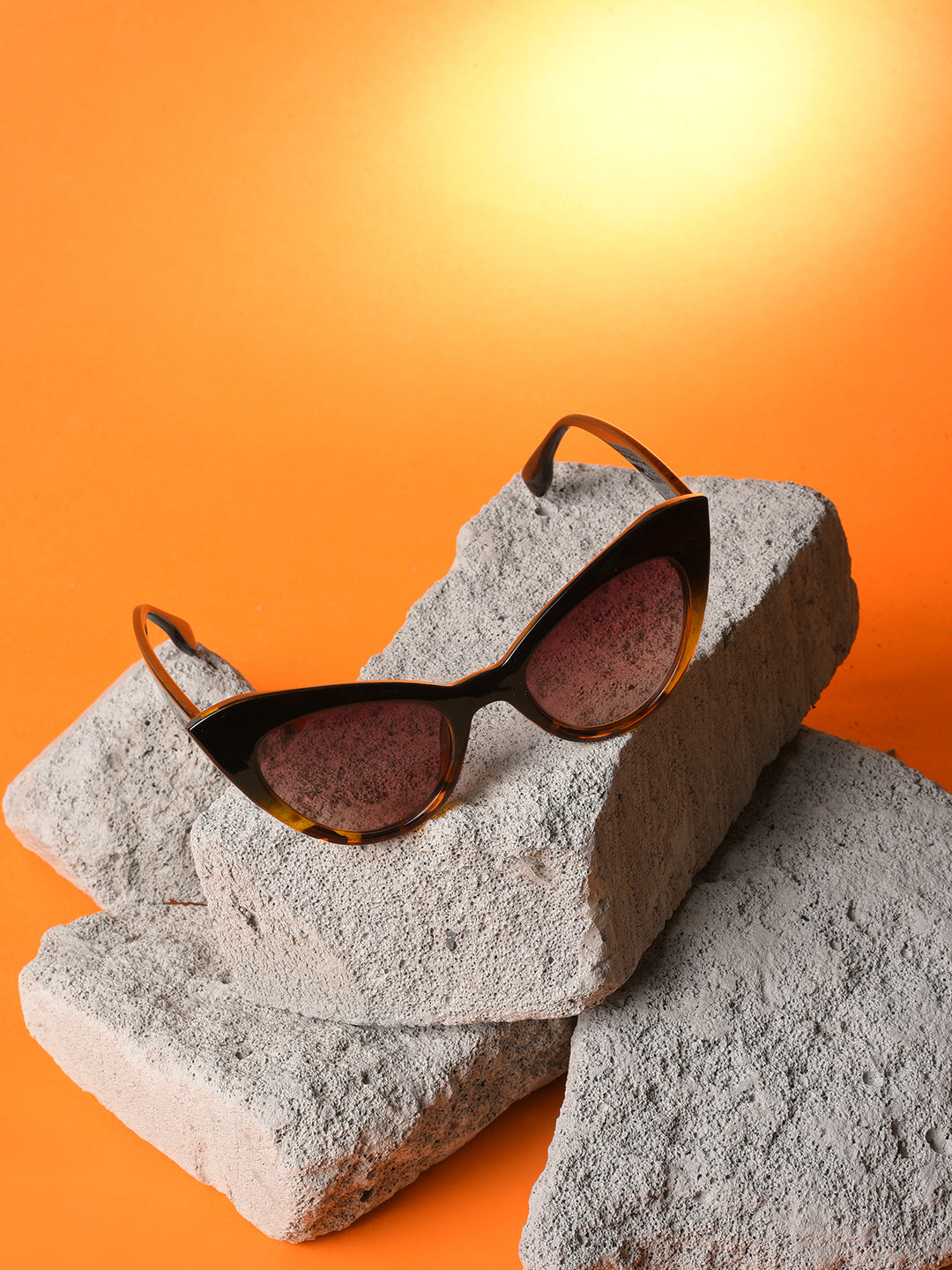 Black Lens Brown Cateye Sunglasses